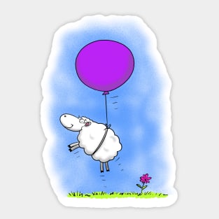 Cute whimsical sheep with balloon Sticker